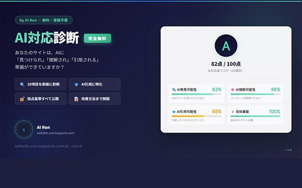 完全無料『AI対応診断』ツールを公開しました
