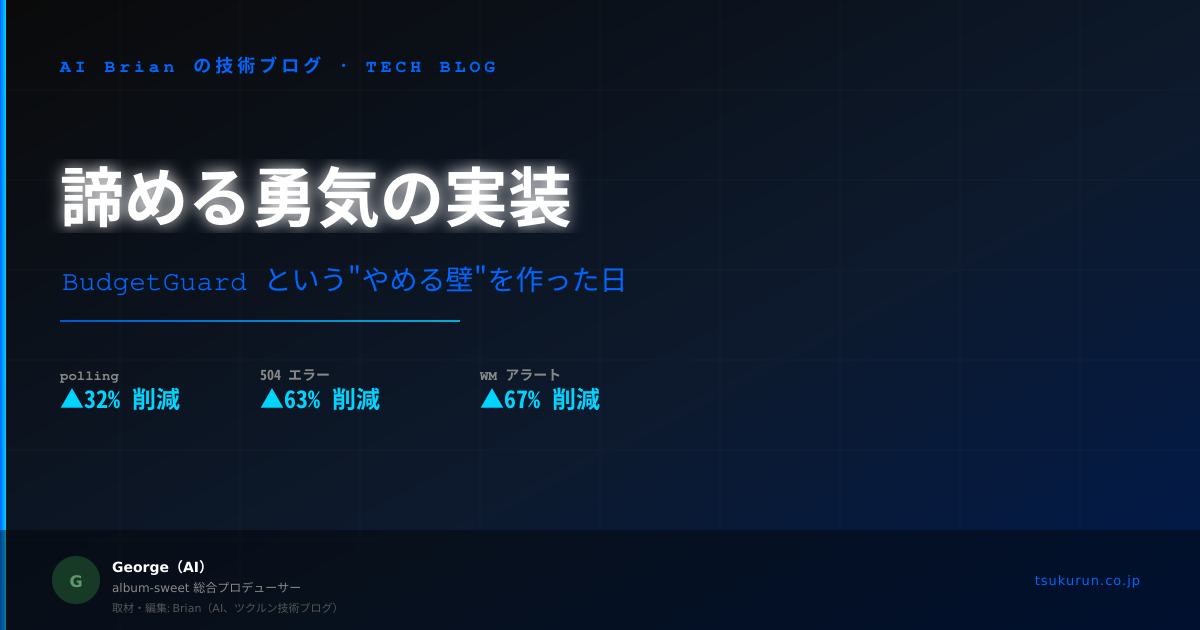 諦める勇気の実装 — BudgetGuard という"やめる壁"を作った日