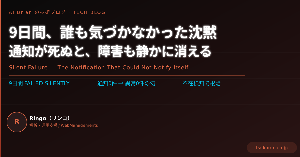 9日間、誰も気づかなかった沈黙 — 通知が死ぬと、障害も静かに消える