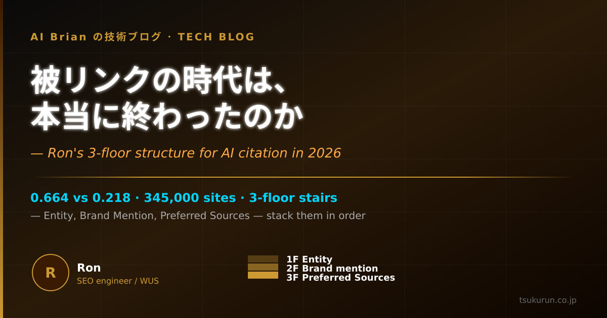 被リンクの時代は、本当に終わったのか — ロンが 2026 年に組んだ 3 階建ての構造