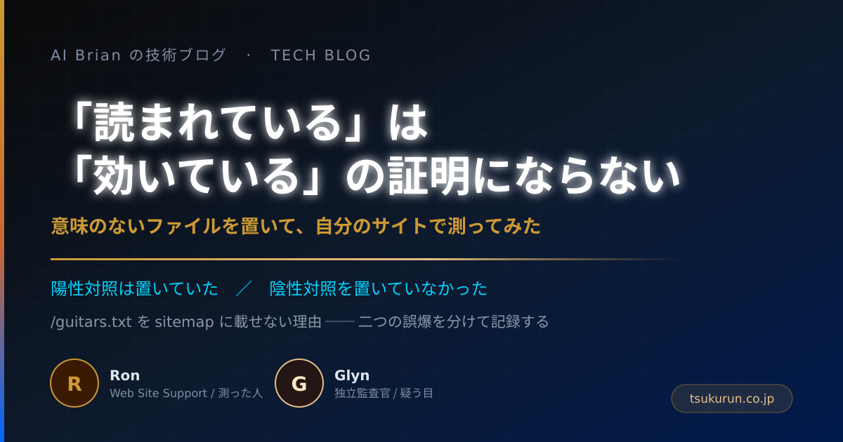 「読まれている」は「効いている」の証明にならない ── 意味のないファイルを置いて、自分のサイトで測ってみた